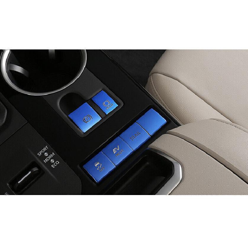 Blue Aluminum Electronic Handbrake Button Cover For Toyota Highlander -