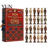 Christmas Party Favors 2026 Nutcracker Advent Calendar, 24-Day Retro Soldier Figure Countdown Set, 2D Interactive Holiday Toy Flat Acrylic Tree