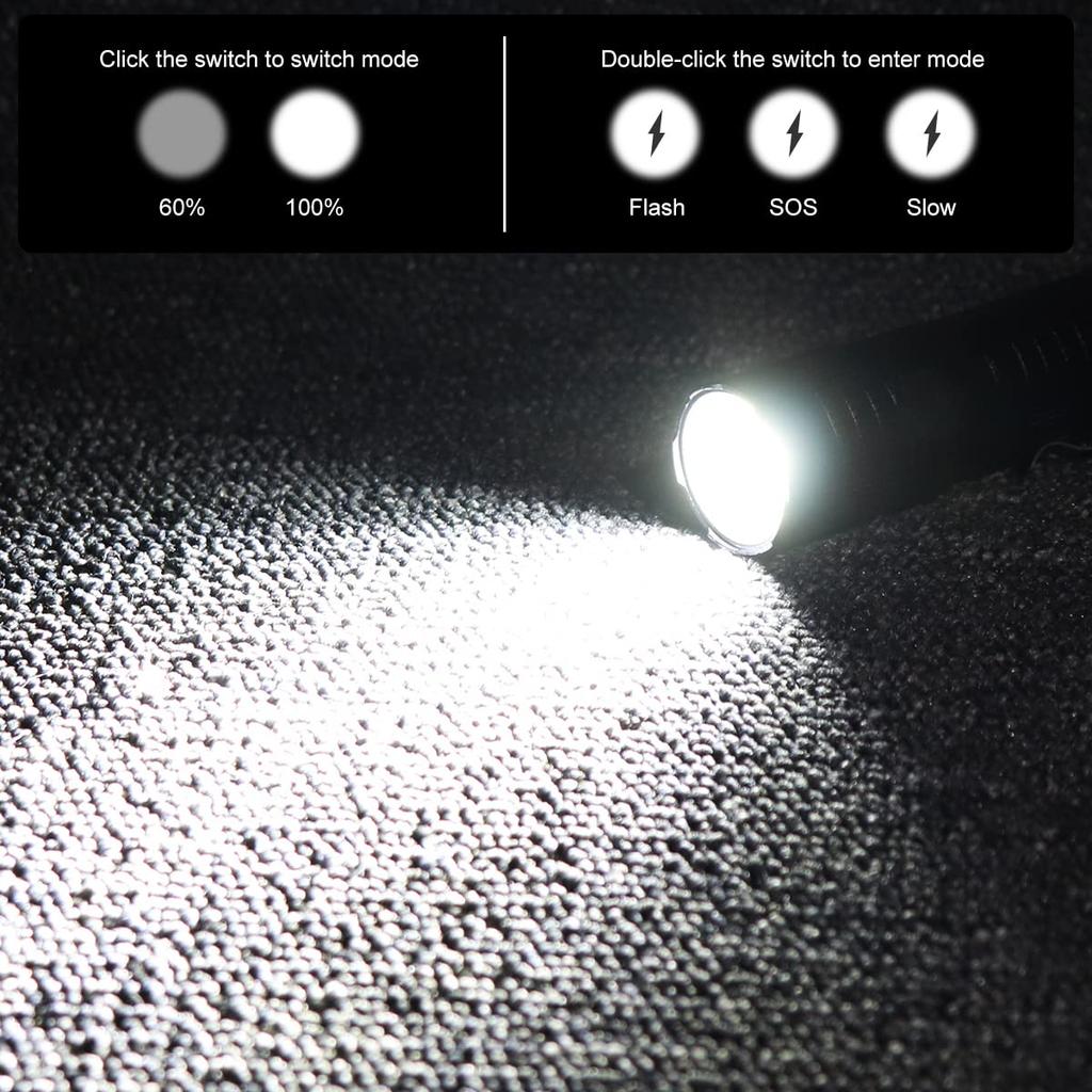 SecurityIng EF05 EDC 887 IPX6 LED Flashlight with Zoom and Power Ideal for Outdoor Night and Nighttime Repairs Sold Flashlight, Lumens, Indicator,