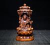 Small Antique Wood Carving Boxwood Wooden Sculpture Buddha Three Dharma Statue