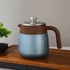 Retro Titanium-Coated Large Capacity Stewing Teapot with Water Separation & Portable Handle for Home Use