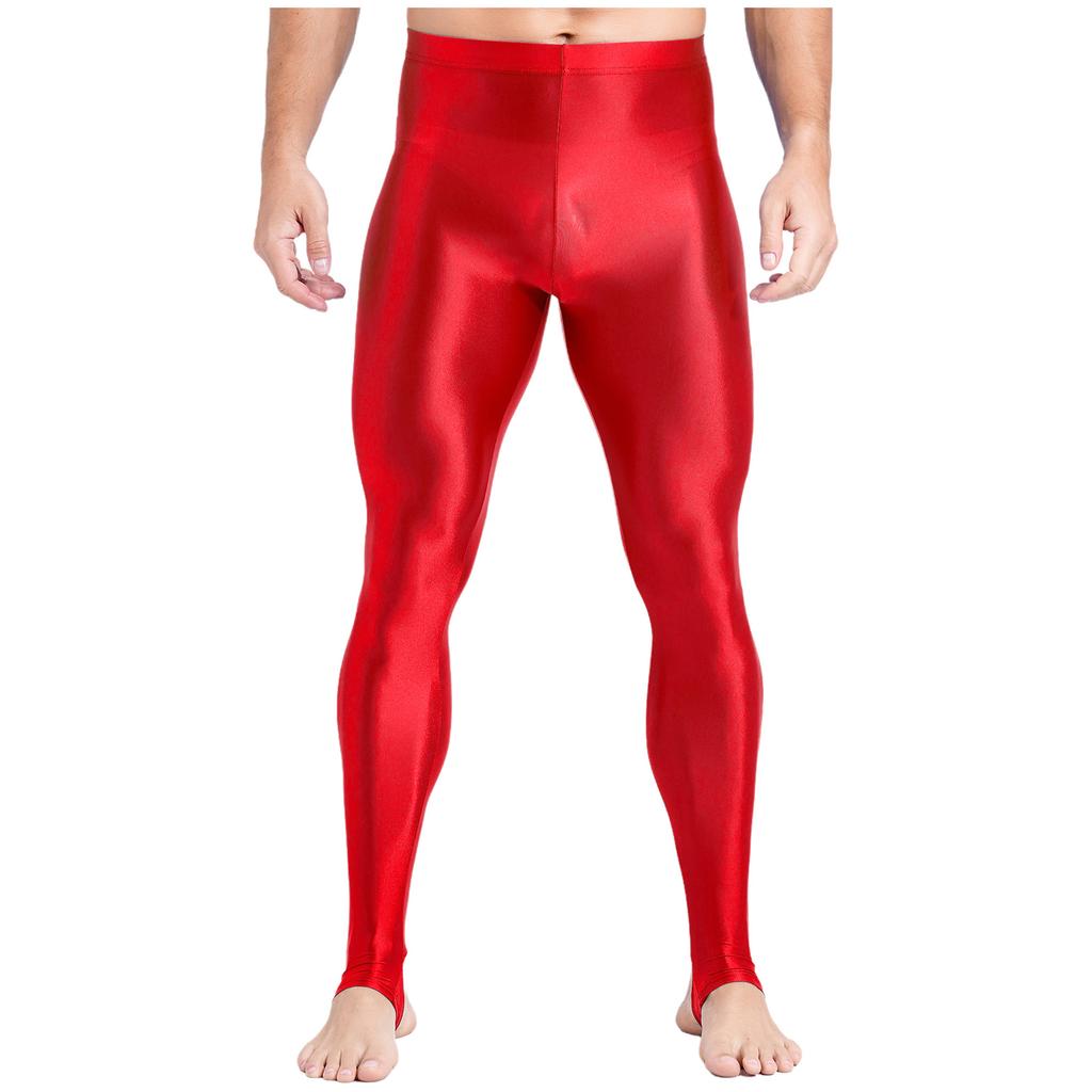 Damen Plus Size Glänzende Steg-Leggings Hoher Bund Elastischer Bund Strumpfhosen