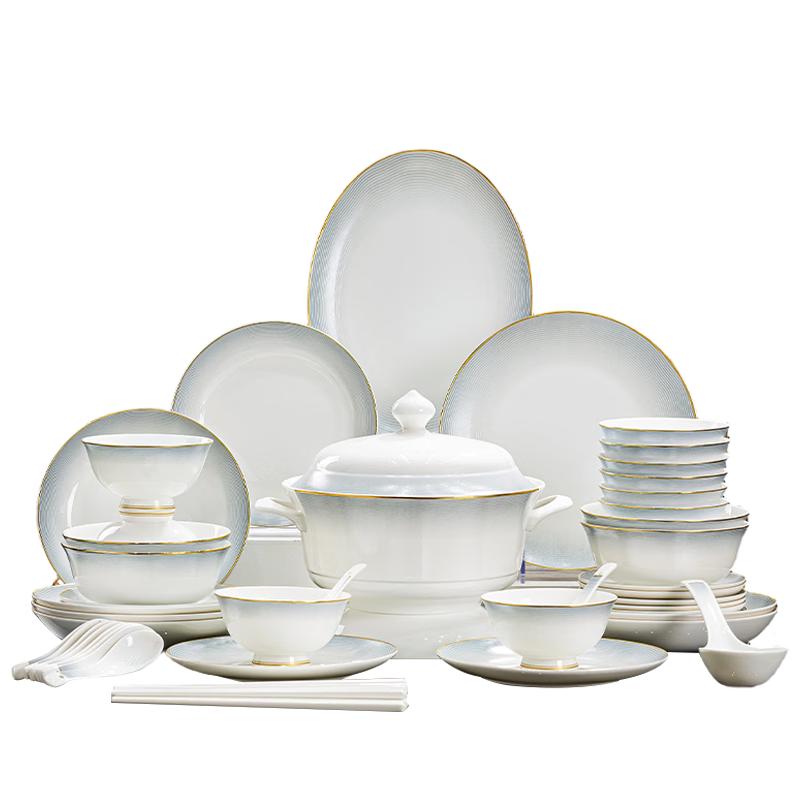 Mornenjoy Jingdezhen 58-Piece Ceramic Dinnerware Set