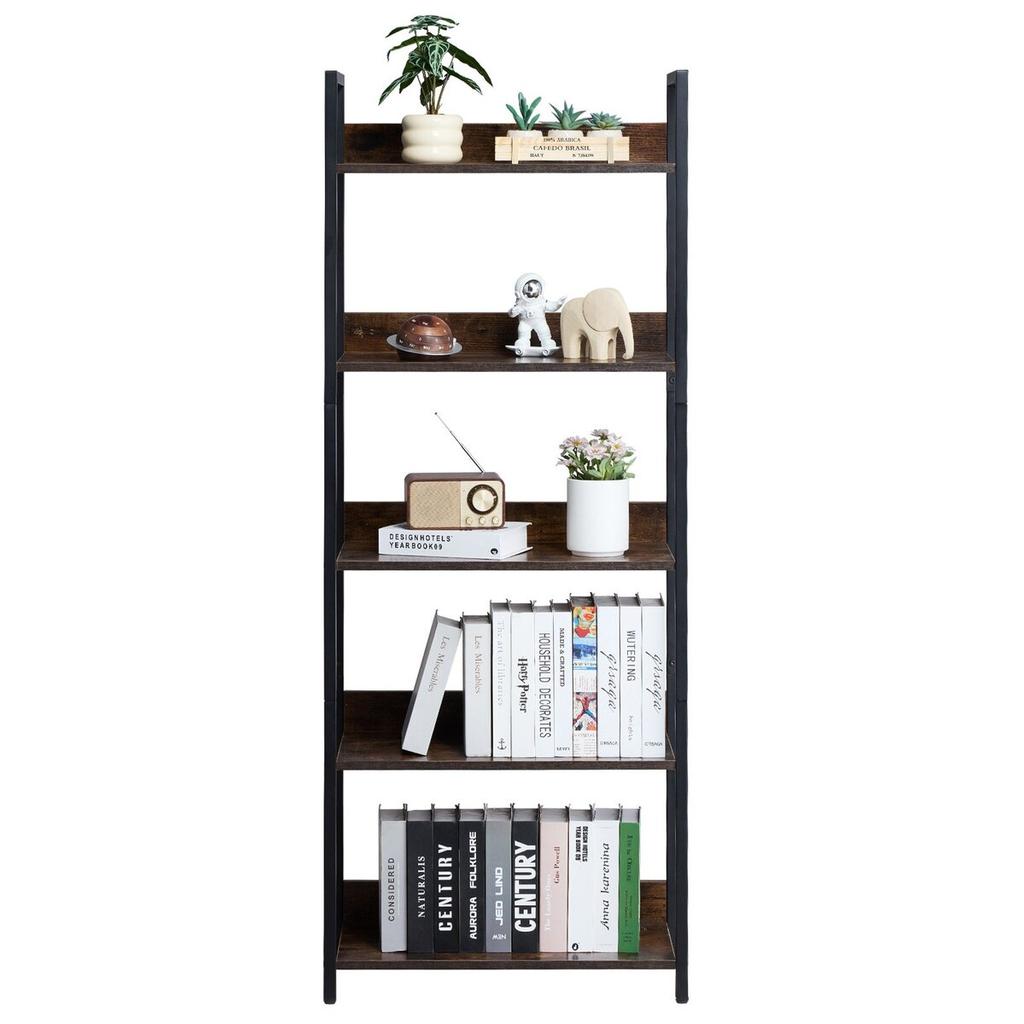 Metal Bookshelf Open Bookshelf 5-Tier for Living Room Bedroom & Office