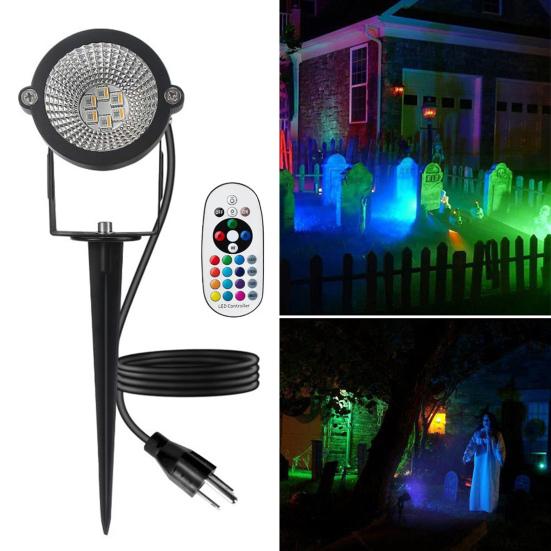 RGB Spotlights Outdoor LED Spot Light with Remote Control 12W RGB Color