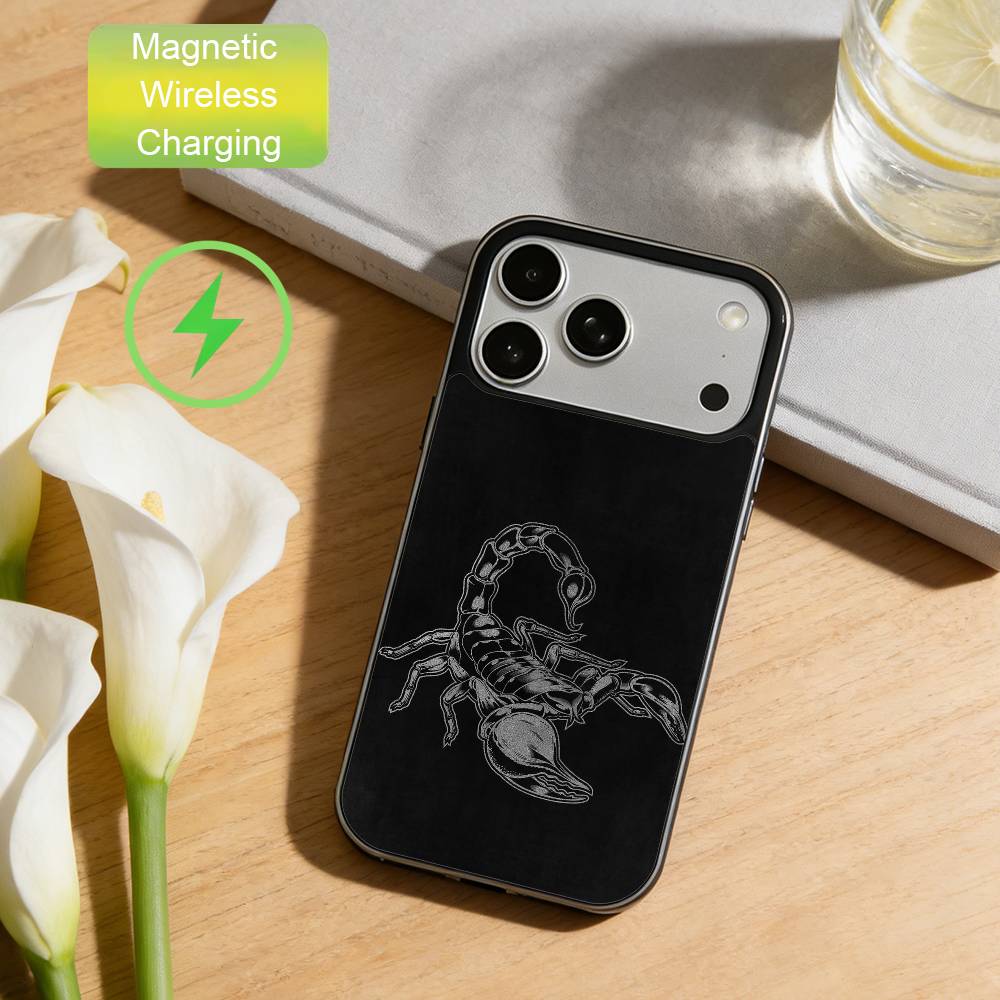 

Edgy Dark Gothic Scorpion Phone Case For iPhone17,16,15,14,13,12,Wireless charging protective case soft cover iPhone12PROMAX