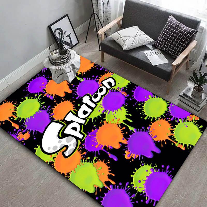 3D Game S-Splatoon-S Cartoon Carpet Rug Art for Room Decor Sofa Christmas Halloween Gifts Fans Area Rug Non-slip Floor Mat