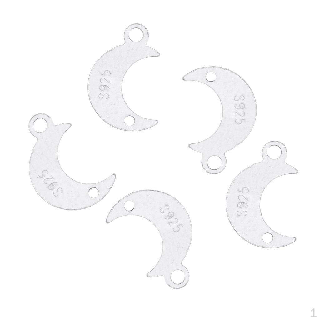 5 Pcs Sterling Silver Earring Beads Charms Pendant For Bracelet Chain Jewelry Making