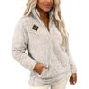 Ladies' Fashionable And Comfortable Half Zipper Solid Color Long Sleeved Casual Top