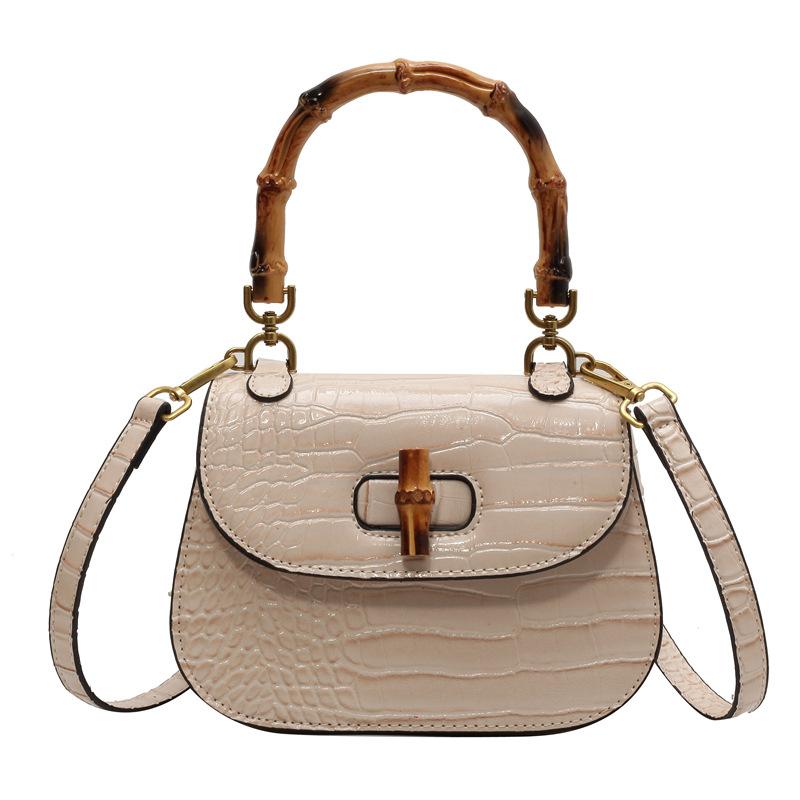 Bamboo bag women's new retro shoulder saddle bag premium texture niche simple messenger bag