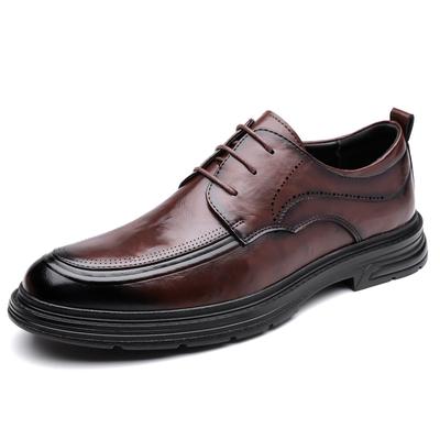 Fashion Fashion Cow Leather Platform Business Man Dress Shoes Designer Soft-soled Wedding Shoes for Men Spring Autumn Retro Loafers Male