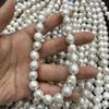 10-11mm White Baroque Freshwater Pearl Strand 36cm Natural Loose Beads for DIY Craft