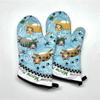 2 Stück 17x33cm Baumwolle Vintage Bedruckte Ofenhandschuhe Backhandschuhe Unterlage Mikrowellen-Isolierung Küchenwerkzeug Partygeschenk