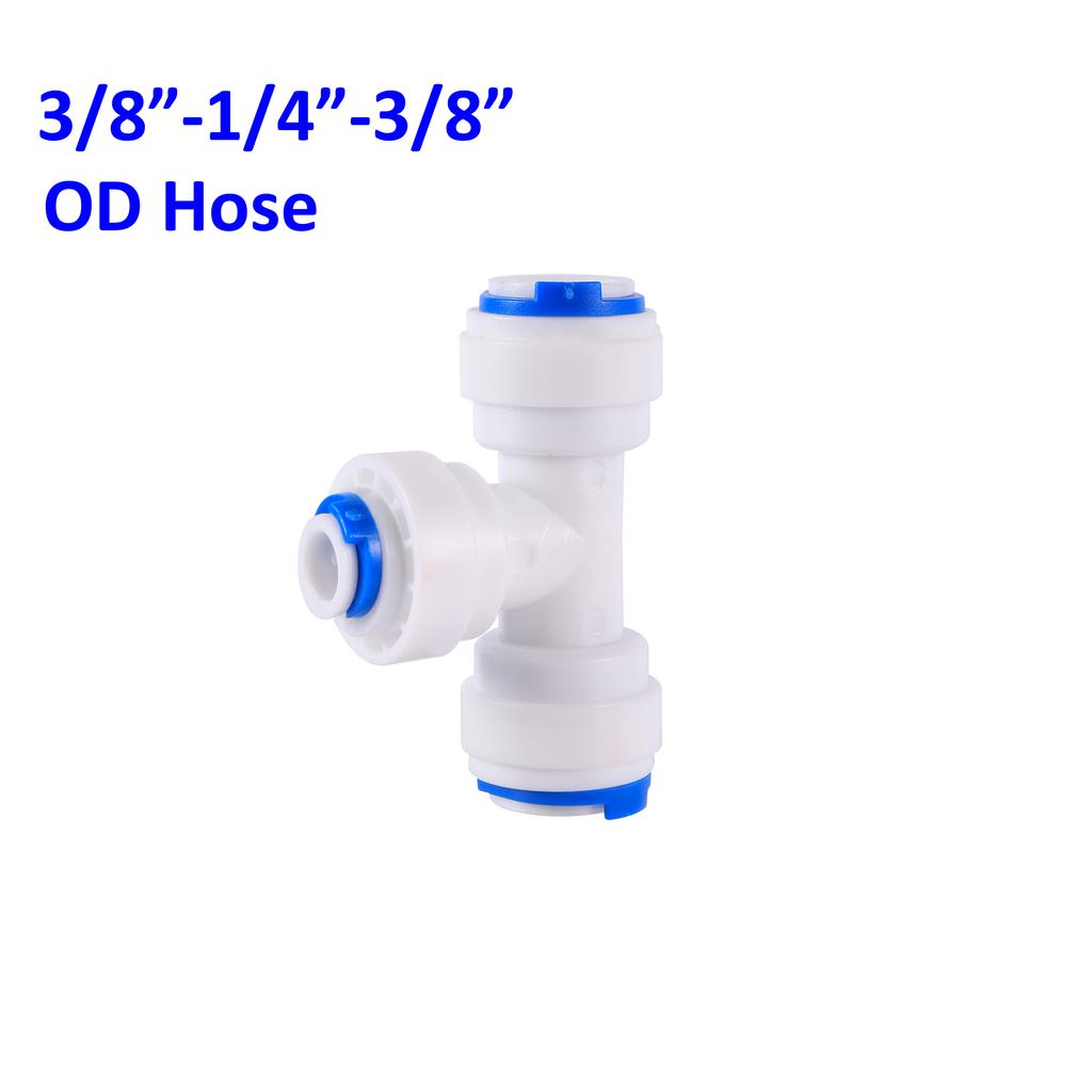 Reverse Osmosis Quick Coupling 1/4 3/8 Hose Connection Tee Y Connector 2 Way Equal Elbow Straight RO Water Plastic Pipe Fitting