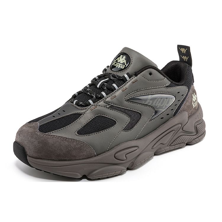 Kappa Back To Back Vintage Trend Daily Casual Comfortable Design Low Top Dad Shoes Unisex Sneaker Gray Black K0CZ5MC50-1108