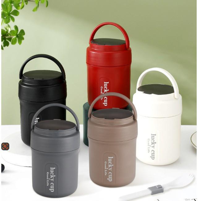 Stainless Steel Double-Layer Mug with Lid - Dust & Drop-Proof, Anti-Scald, for Home, Office & Dorm Use.