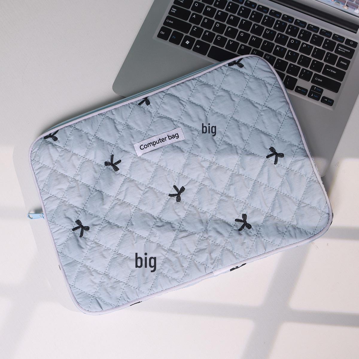 

14-Inch Embroidered Bow Laptop Bag for Women - Thickened Cotton, Shockproof, Fits 11-Inch iPad & Keyboard 11 inch iPad розовый