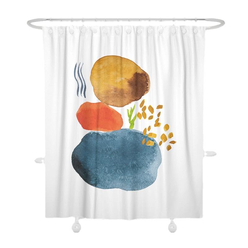 JINRUN Badezimmer verdickter wasserdichter Vorhang, schimmelfester Duschvorhang, Duschtrennwand-Vorhang, Duschvorhang, Badezimmer-Vorhang, kostenlose Perforation