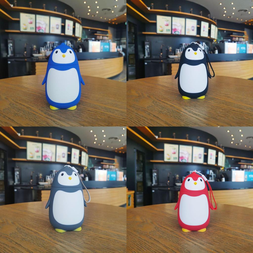 Penguin Water Bottle With Silicone Strap For Travel And Office Use
