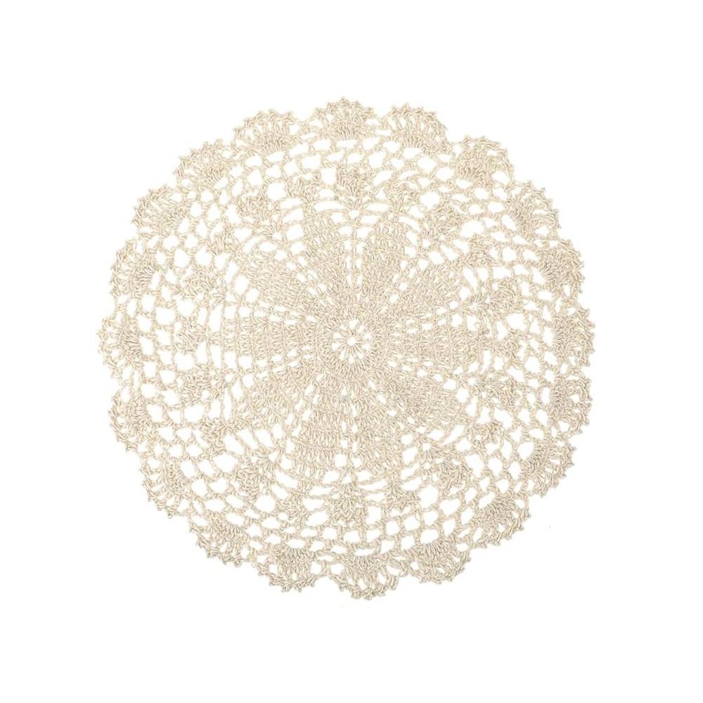 

Vintage Crocheted Doilies Shabby Chic Crochet Placemet New Table Mat Beige 25cm