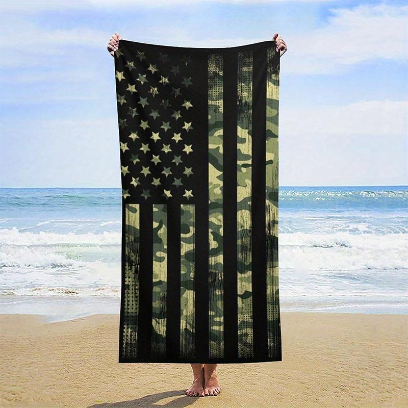 Ka Chen Muda White Beach Towel American Camo Beach Towel Patterned Sunscreen And Windproof Suitable For Swimming Pool Camping Travel Blanket