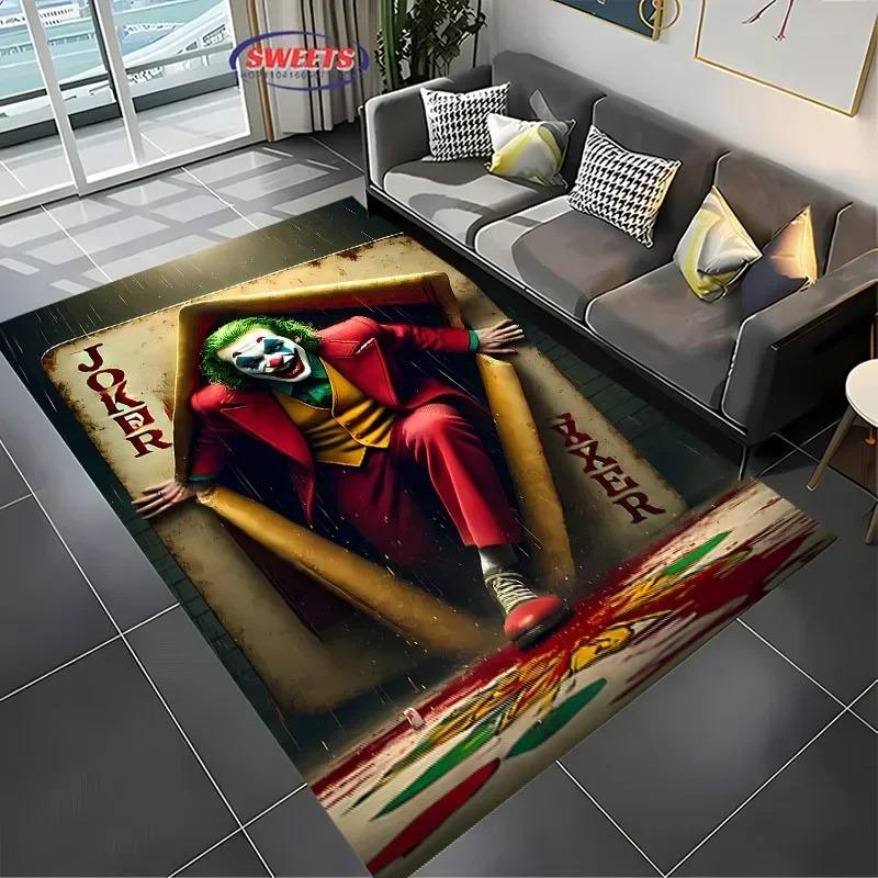 Cartoon Joker Muster Lustiger Bedruckter Teppich Wohnzimmer Schlafzimmer Küche Badezimmer Flur Teppich Heimdekoration Rutschfeste Fußmatten