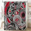 Abstract Black Red White Shower Curtain Waterproof Decorative Bathroom Decor 3D Printed Bath Mats Shower Liner Set Home Decorati