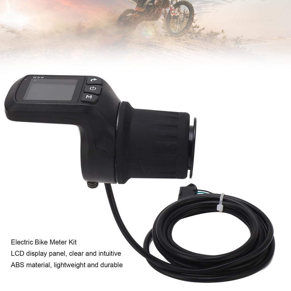 Electric Bike Meter Kit ABS LCD Display Panel Half Handle Grip and 5P Common Wire 24V 36V 48V 60V