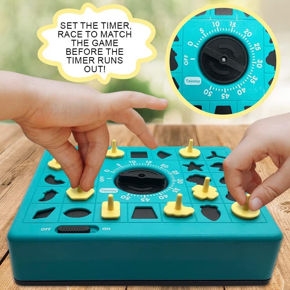 Time Game Pop Up Board Game Shape Matching Puzzles For Kids, Early Educational Toys Teaches Shape Recognition Reasoning Toys