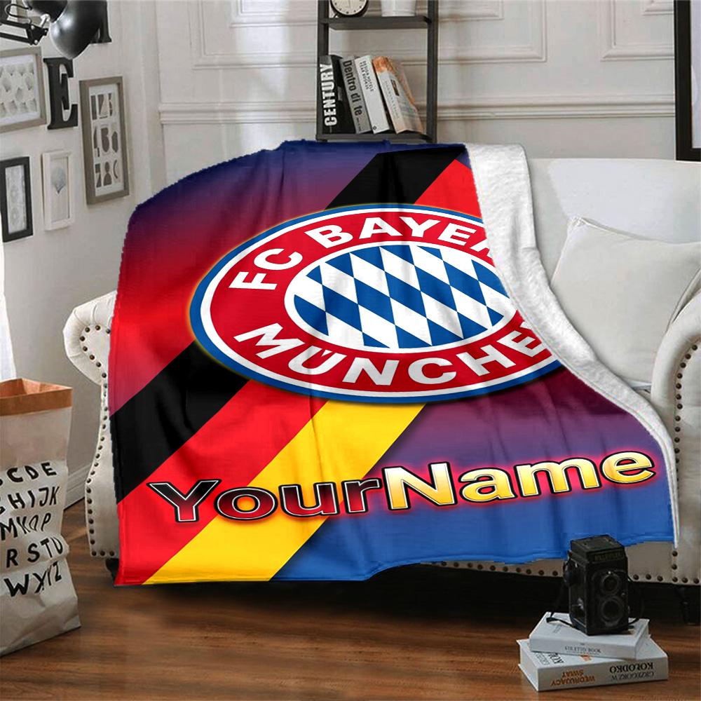 Bayern Munich Personalized Name Blanket Gift Personalized Blanket Soft & Cozy for Chair Nap Livingroom Seaside for All Occasions