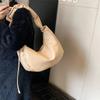 Women's Crescent Leather Shoulder Bag Soft Interior Compartment Solid Fashion
