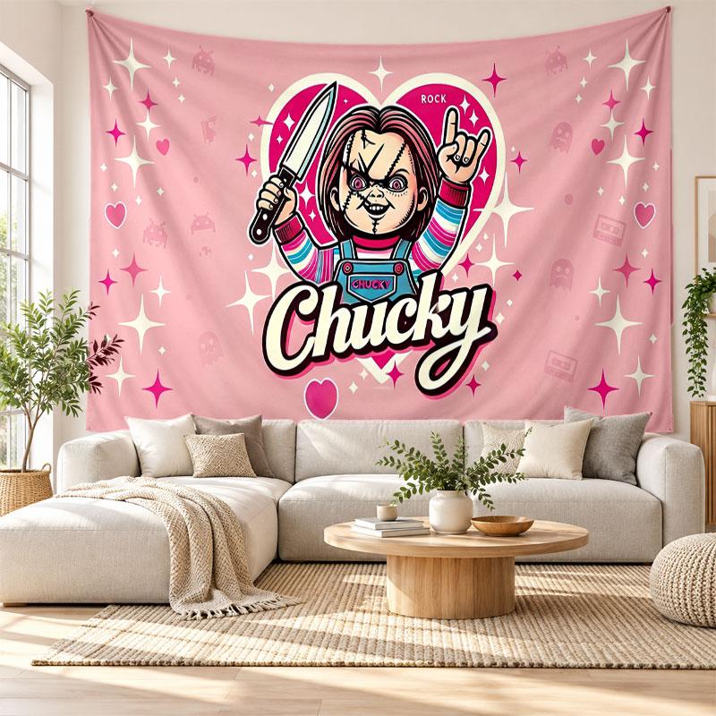 Child's Play Chucky Tiffany Wall Tapestry Home Decor Hanging Cloth Art Background Tapestry for Bedroom