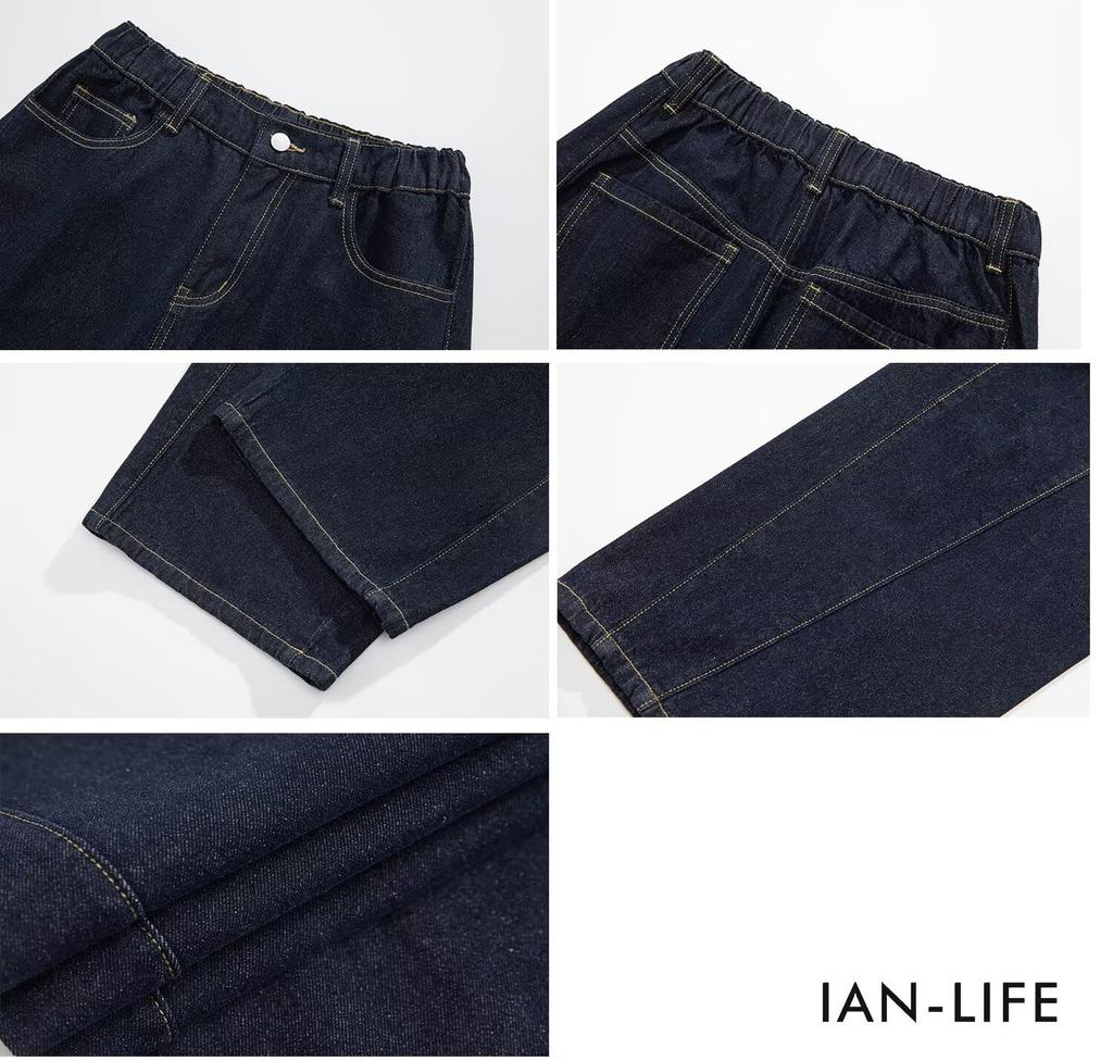 Jean Large Large Baggy Lâche Taille 2XL IAN-LIFE Jeans pour Homme, Pantalon, Silhouette, Pantalon, Coupe, Noir,