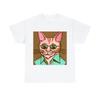 Vintage Style Cat Art T Shirt Unisex Heavy Cotton Tee Pet Lover Hipster NEW