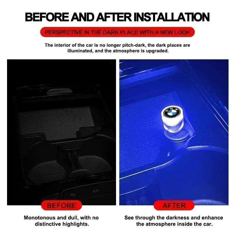 E90 Car For BMW USB Car LED Light Auto Interior Atmosphere Light Car Emblem For Bmw M3 M4 M5 M6 F20 F30 G20 F31 F11 X3 F25 X4 I
