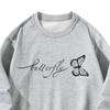 Women Crewneck Sweatshirt Long Sleeve Tops Drop Shoulder Oversized Loose for Vacation Daily Wear