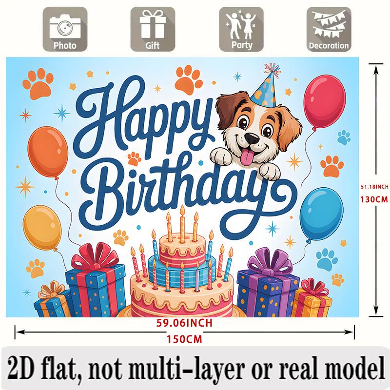 Party Backdrop Puppy Flat Event Backdrop Decoration Birthday Party Decor