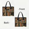 Vintage Bookshelf Print Large Tote Bag for Daily Shopping Outdoor Casual Carry Bag