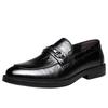2025 Leather Shoes Men's Dress Business One Pedal Loafers Lazy Feet British Casual Leather Shoes Black Wedding