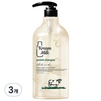 Cream Milk Protein Perfume Shampoo White Musk Fragrance, 1.1L, 3 Units