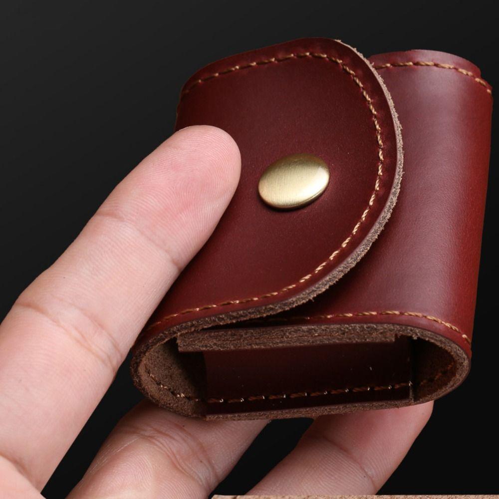 Mini Headphone Bag Solid Color Mini Coin Purse Key Holder Leather Data Cable Storage Box  Travel