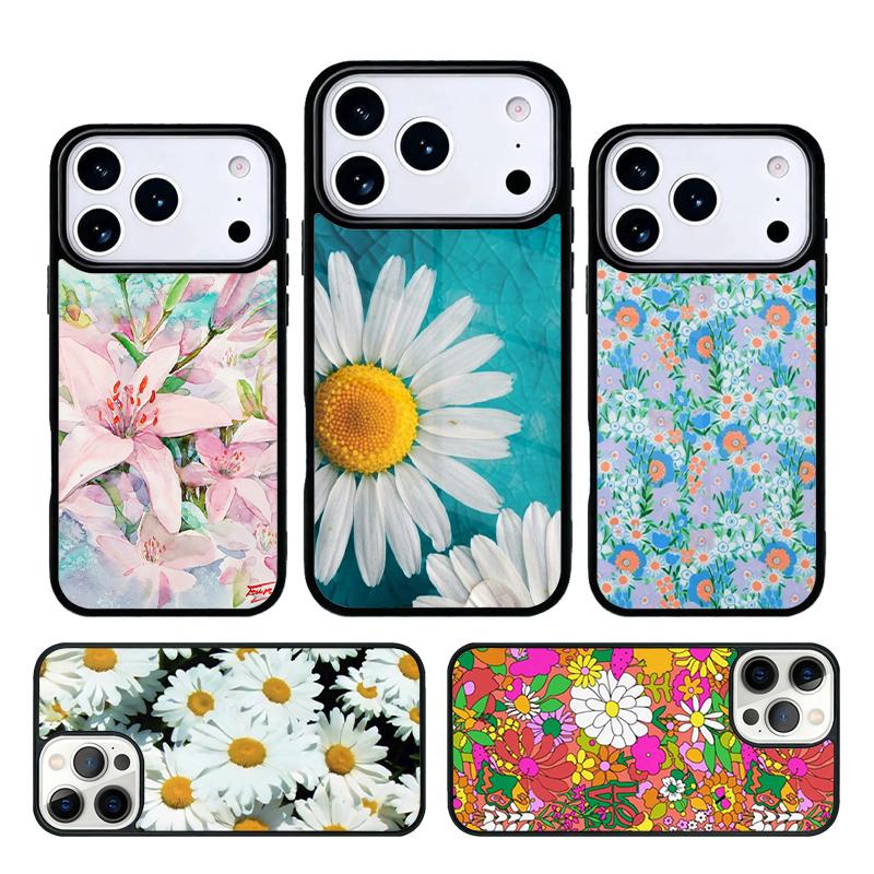 Daisy Flowers Abstract Floral Phone Case Cover for IPhone 11 12 13 14 15 16e 17 Pro Max Coque for IPhone 17 Air