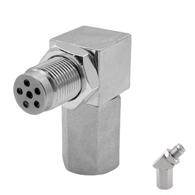 ROOOCYY O2 Sensor Adapter Oxygen Sensor Connector Stainless Copper GTR R35 BRZ Z33 Z34 (M18 X P1.5) 90 Degree