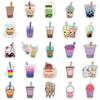 50 New Style Pearl Milk Tea Graffiti Stickers Decorate Suitcase Motorcycle Trolley Case Notebook Waterproof Stickers