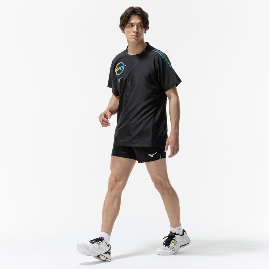 Volleyball Wear N-XT Short-sleeved Training Top V2MEC500 Unisex Black X Capri Breeze XL