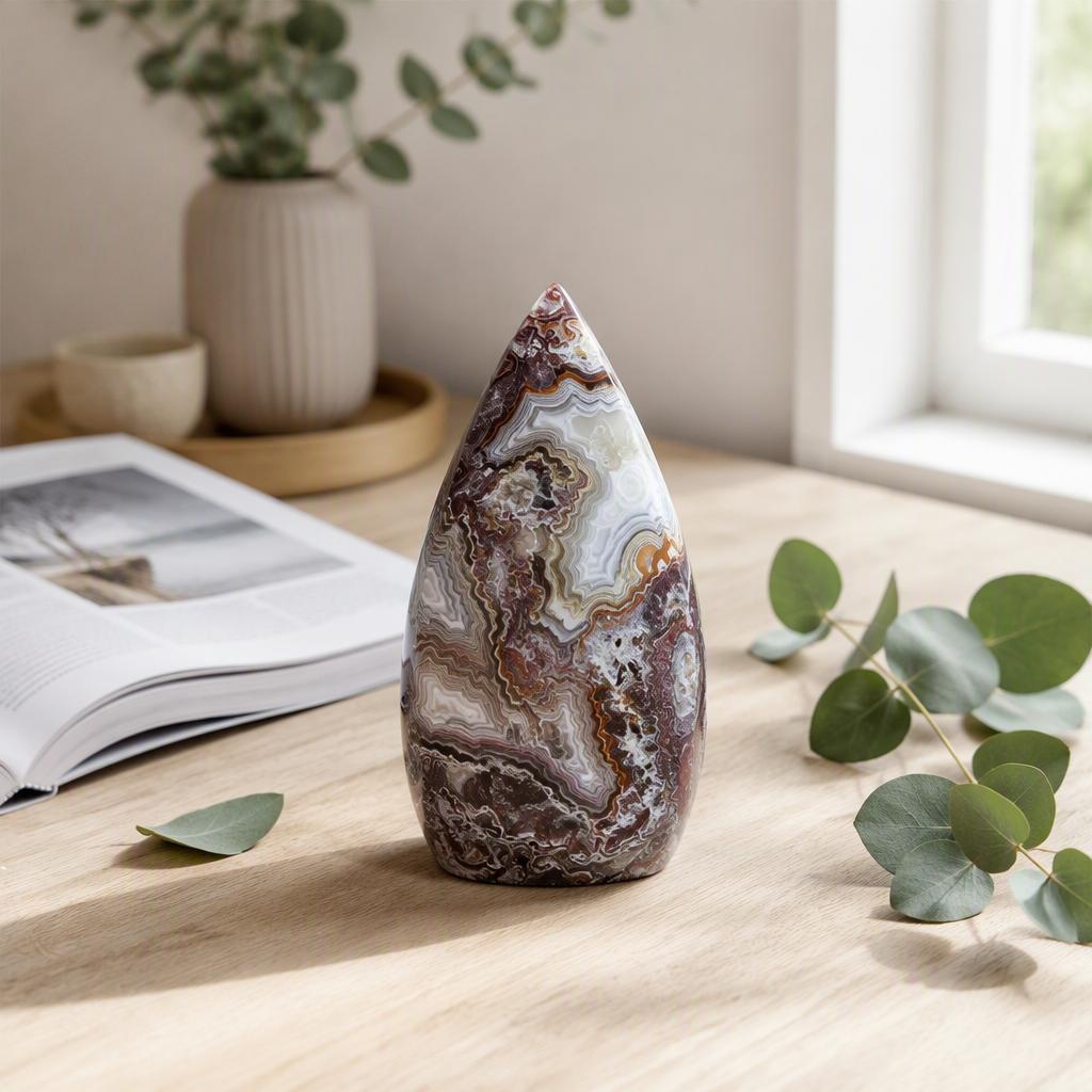 High Quality Natural Crystal Drop Crafts Gemstone Polished Stone Love Theme DIY Striped Pattern Jiangsu Crystal Decorations
