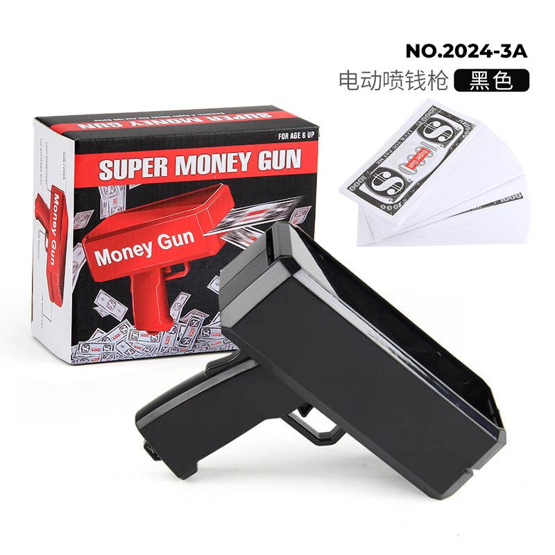 New Peculiar Squirt Money Gun Toy Money Gun Paper Money Squirt Money Gun Party Game Wedding Shooting Money Black Box