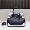 H Family Women's High-End Cowhide Leather Lace Platinum Handbag