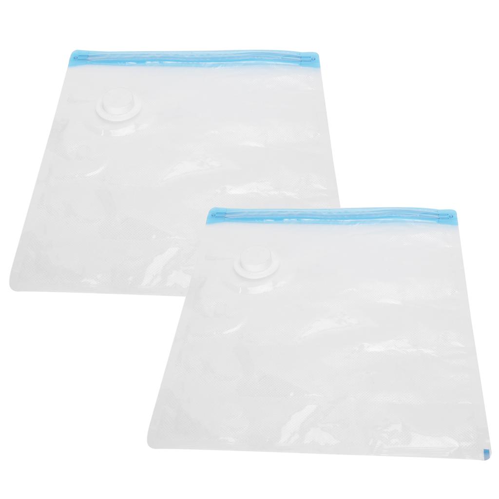 2Pcs Vacuum Storage Bag Space Saving Compressed Sealed Travel Bag with 3.5cm Thread Air