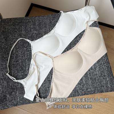 Spurloser Brief Sportlicher Wind Unterwäsche Damen Große Brüste sind klein, kein Stahlbügel Quadratischer Ausschnitt Ankola Rote Brüste Push-up BH-Abdeckung